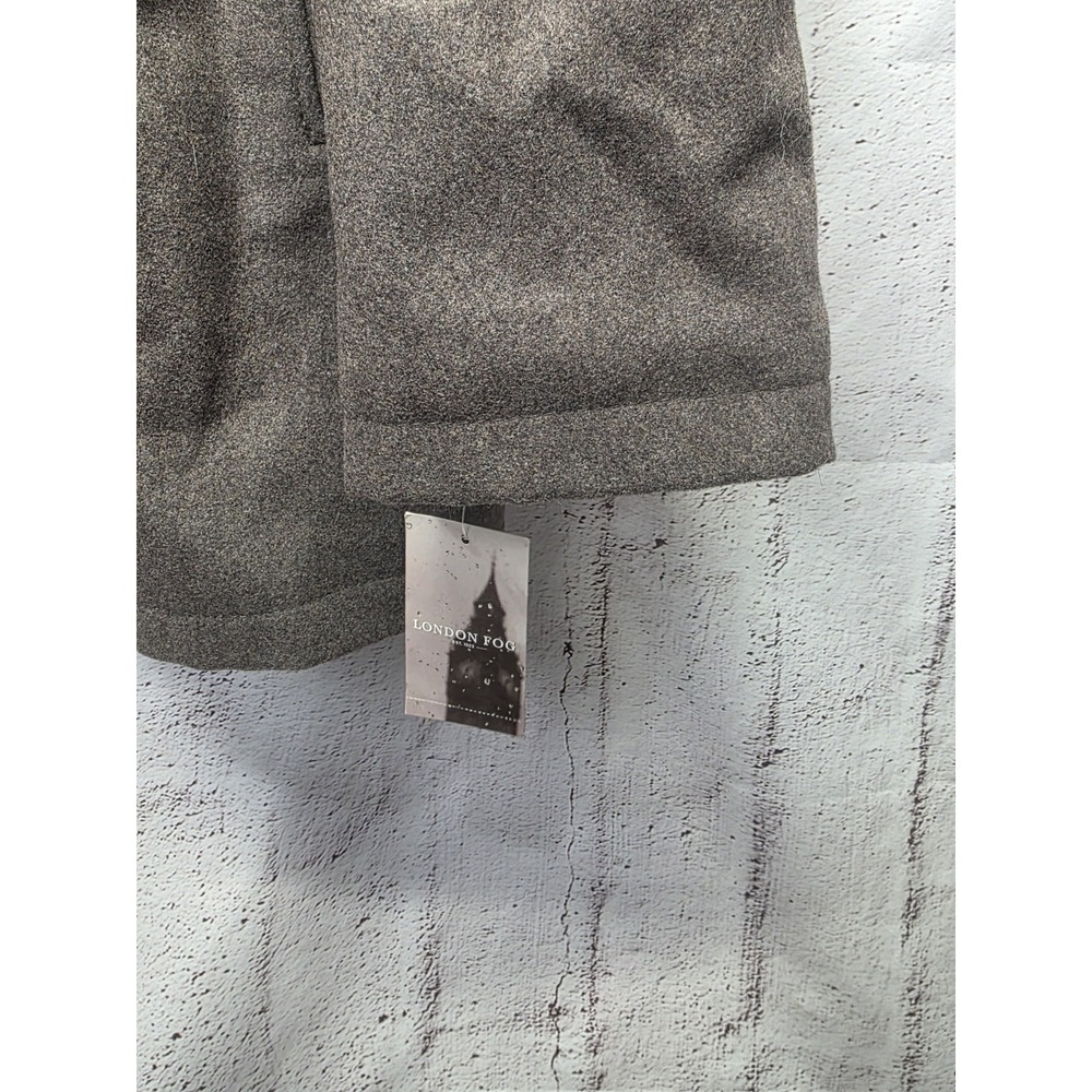 London Fog Pea‎ Coat Mocha Brown Wool Blend Lined Double Collar Mens 3XLT New - Picture 4 of 11